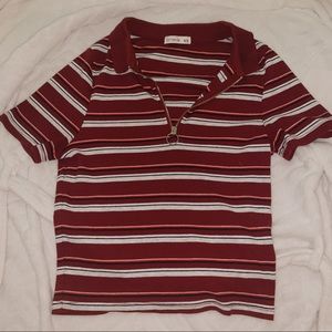 COTTON ON zipper crop top collared